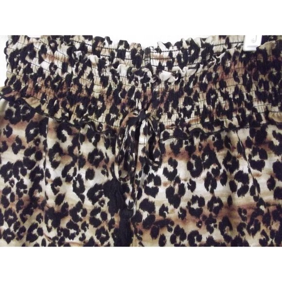 Derek Heart Shorts Jr Large Animal Print Soft Knit stretch shirred drawstring - Picture 2 of 7